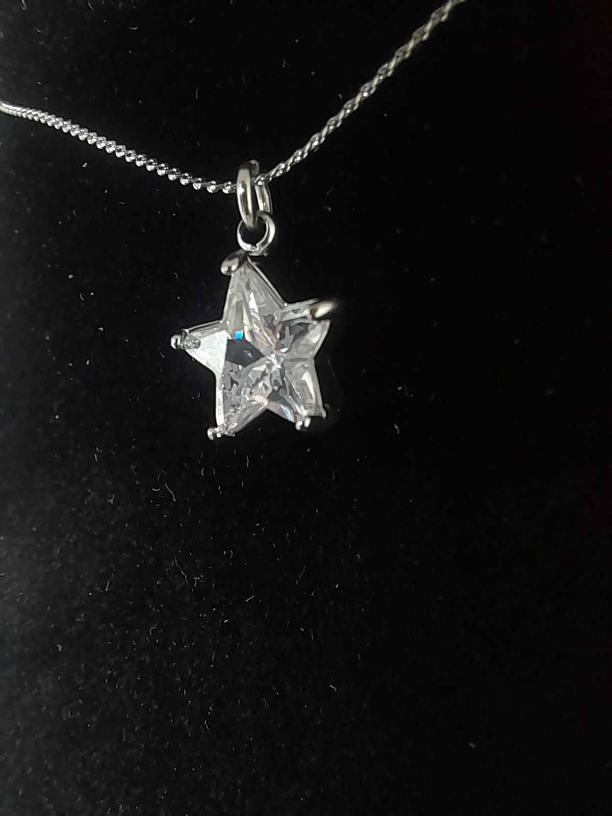 Collana in Acciaio Inox con Pendente Stella e Zircone
