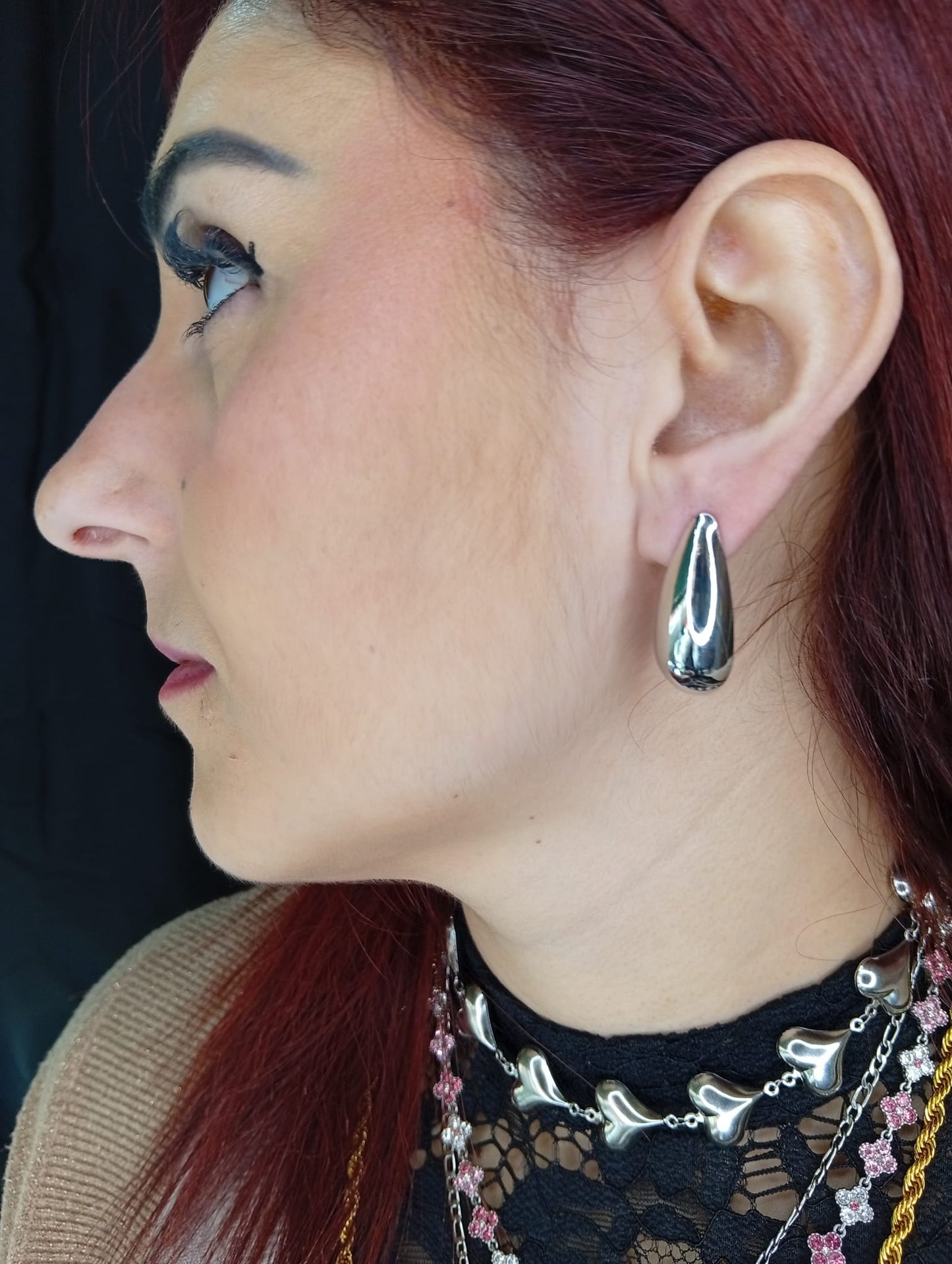 Orecchini Unghia 🖤 Design Scultoreo Acciaio Inossidabile