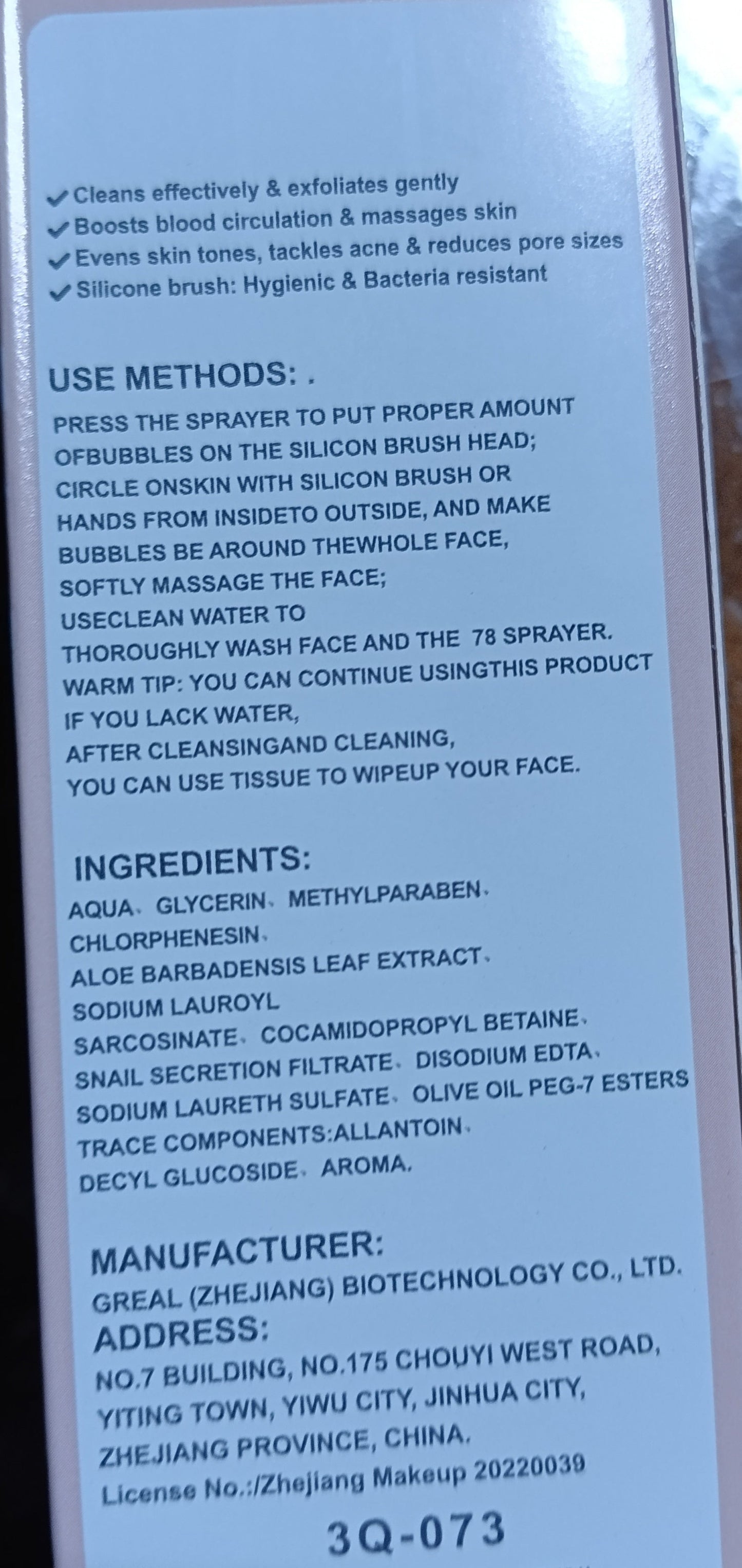 Massage Facial Cleansing Bubble 🖤 Detergente Viso a Bolle con Bava di Lumaca