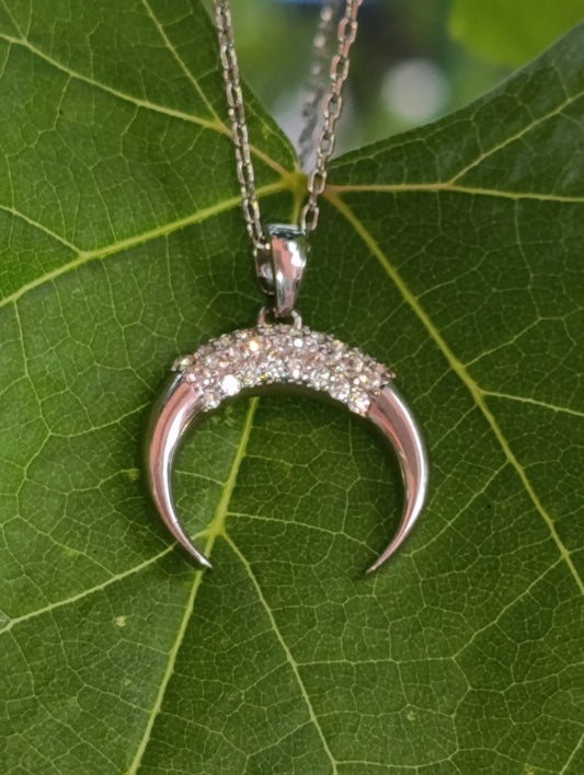 Collana Miss Luna Storta 🖤 Bijoux con Luna e Strass in Ottone