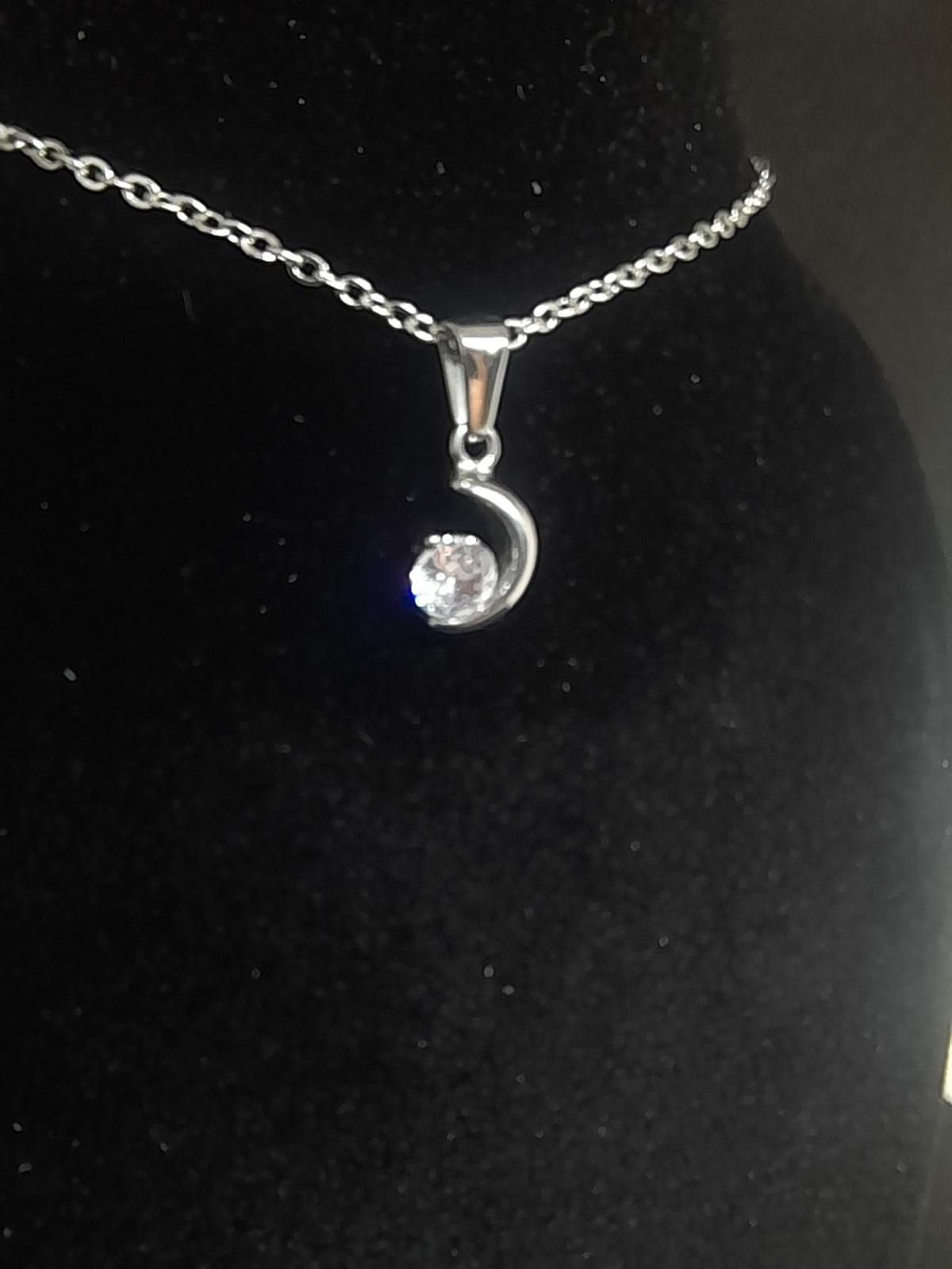 Collana Luna con Zircone – Acciaio Inox Anallergico