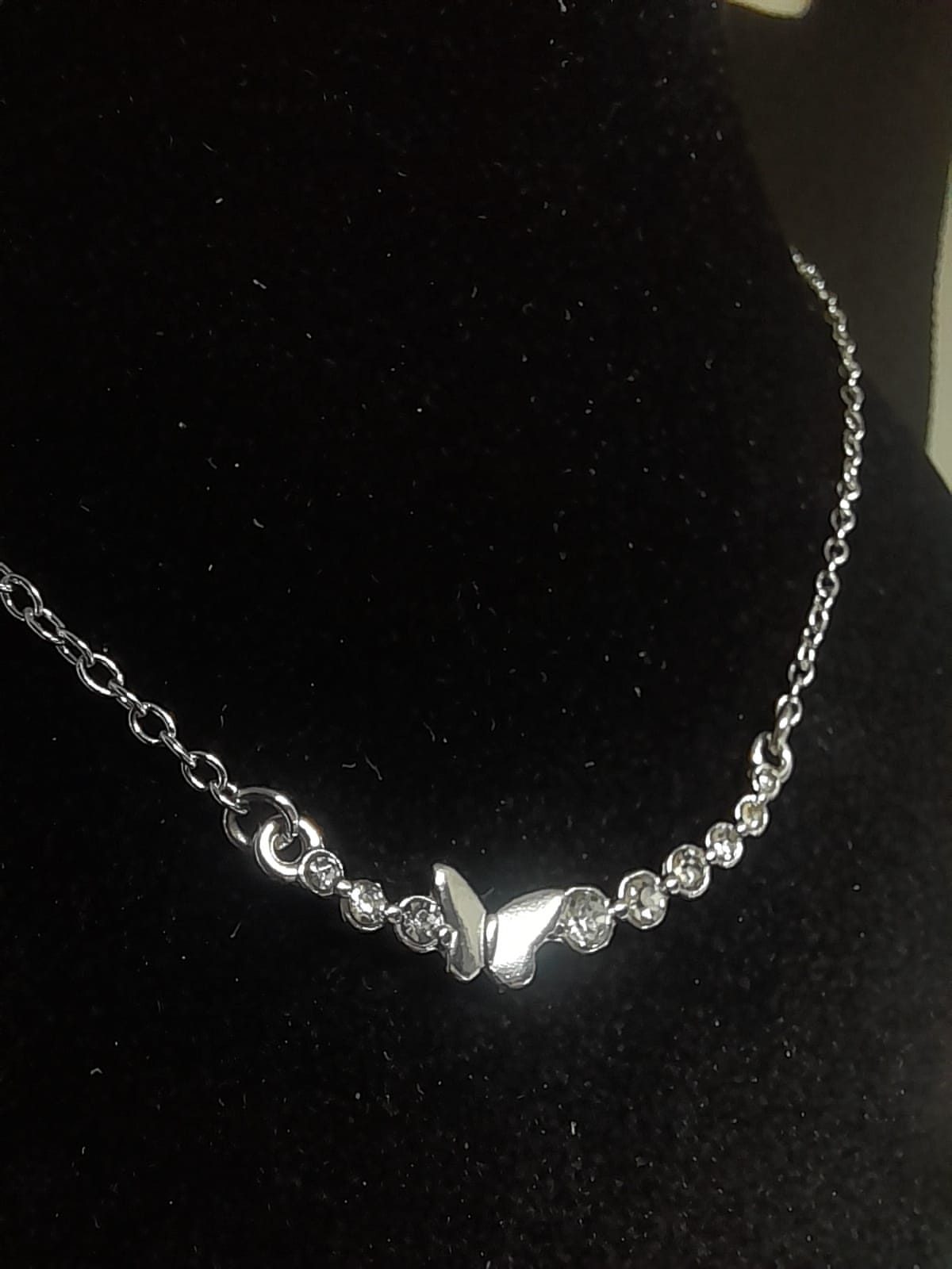 Farfalla e Strass – Collana in Acciaio Inox Handmade