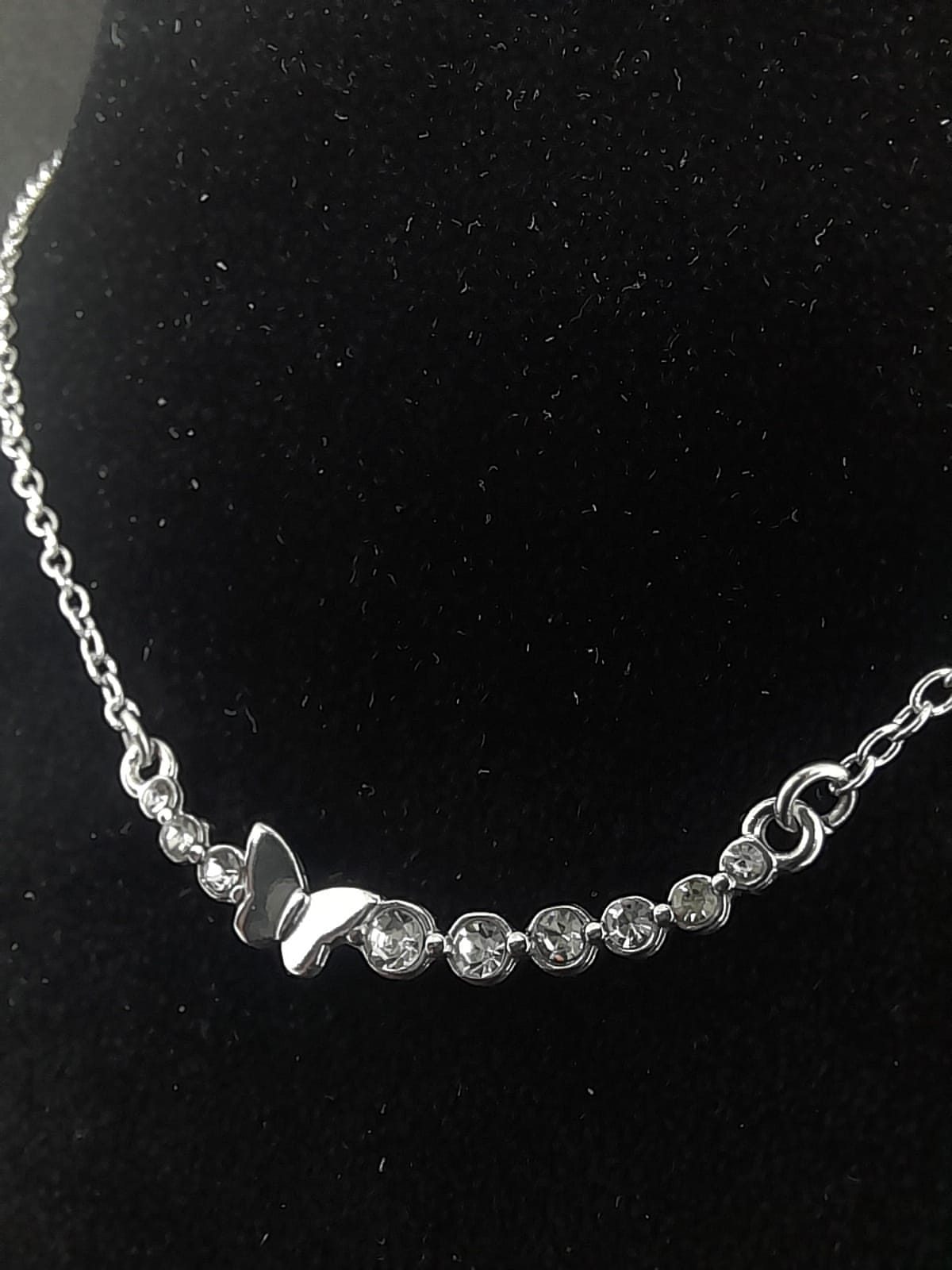 Farfalla e Strass – Collana in Acciaio Inox Handmade