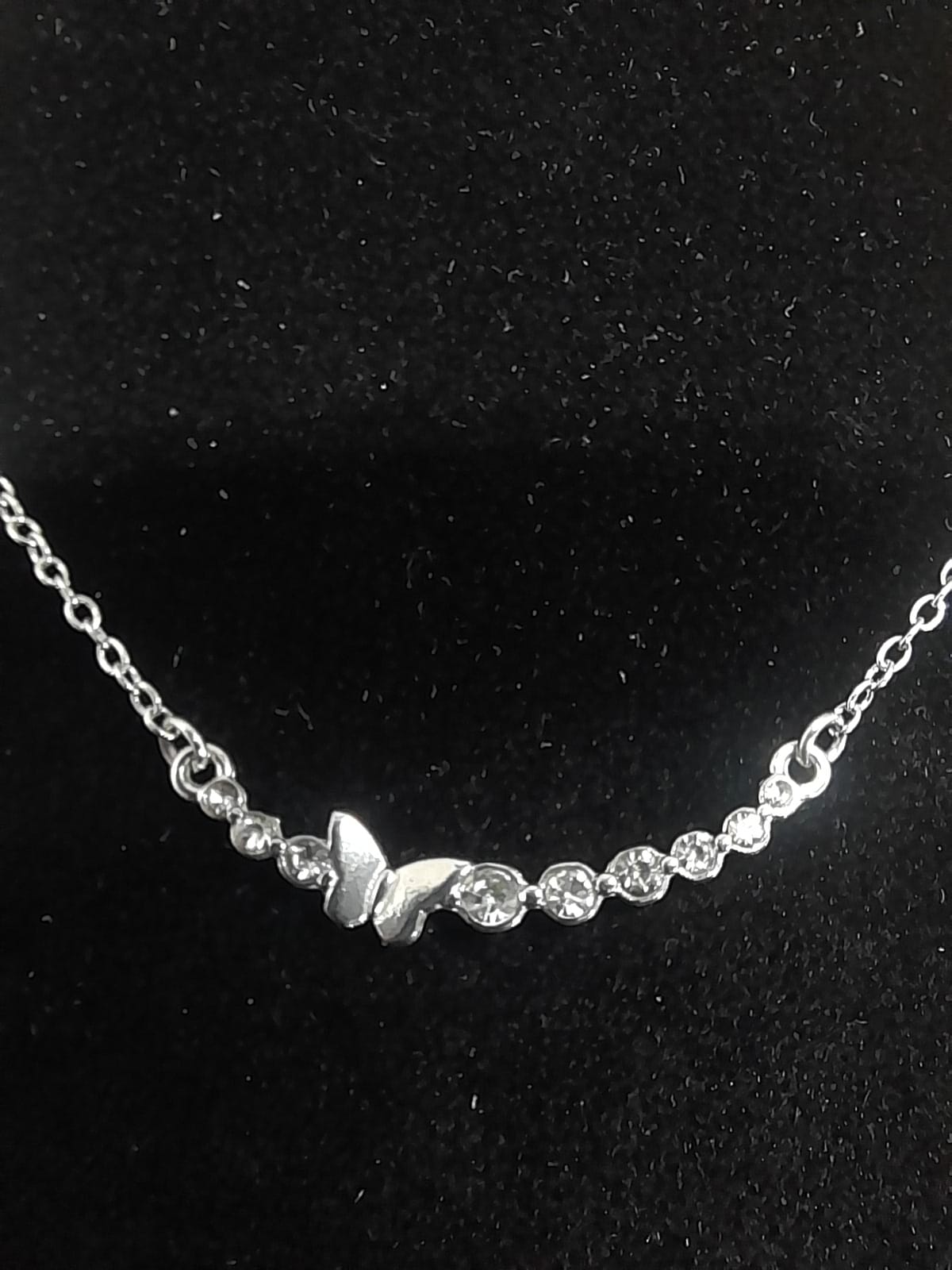 Farfalla e Strass – Collana in Acciaio Inox Handmade