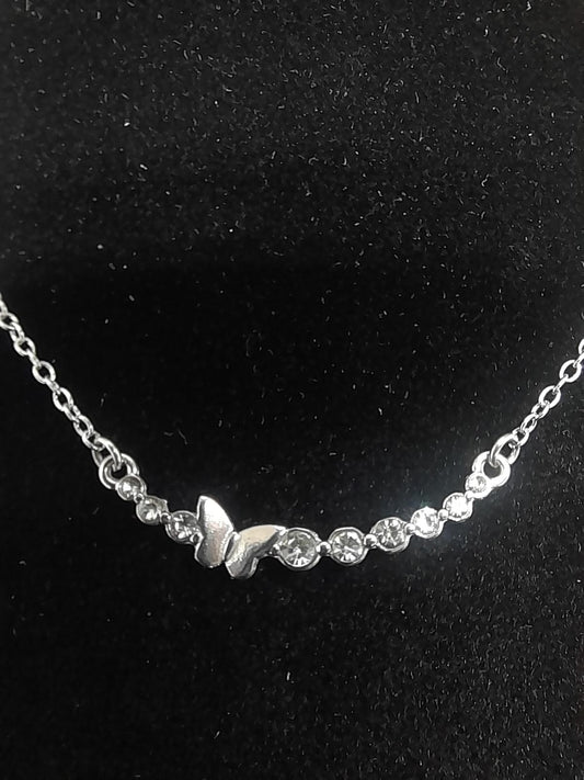 Farfalla e Strass – Collana in Acciaio Inox Handmade