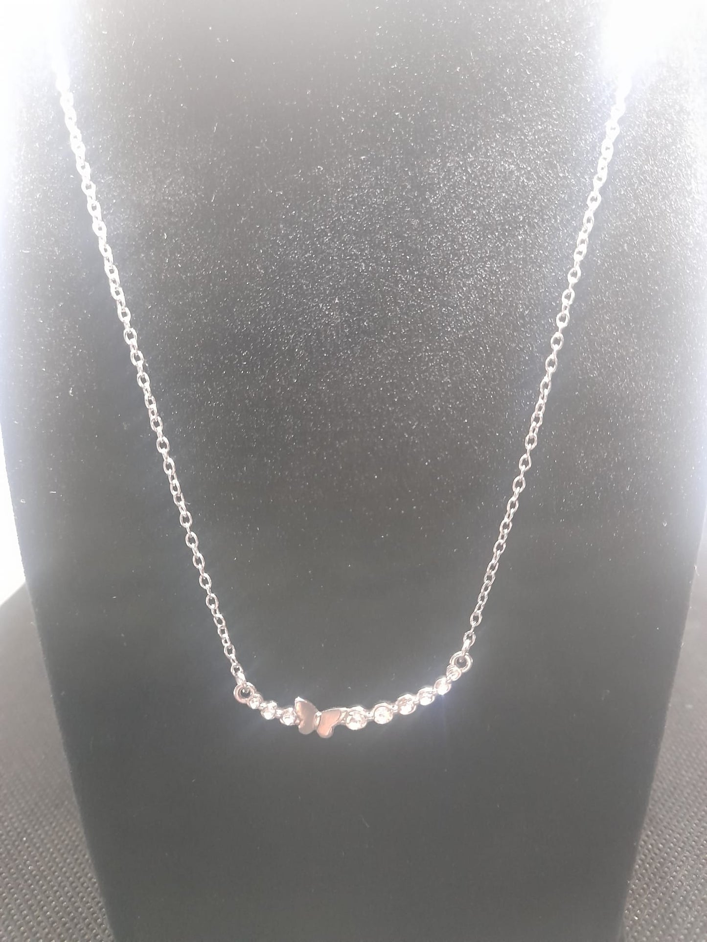 Farfalla e Strass – Collana in Acciaio Inox Handmade