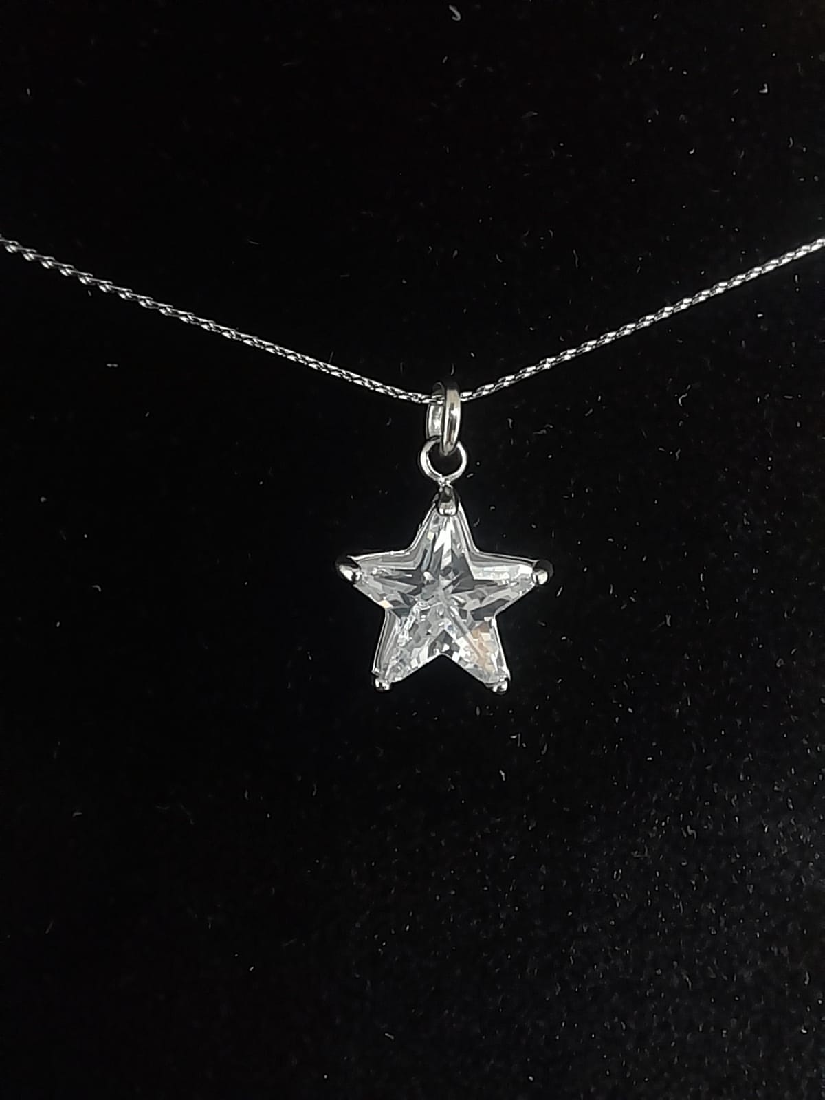 Collana in Acciaio Inox con Pendente Stella e Zircone