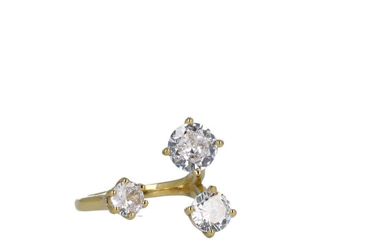 Anello Tre Brillantini in Acciaio – Punti Luce a Gradazione