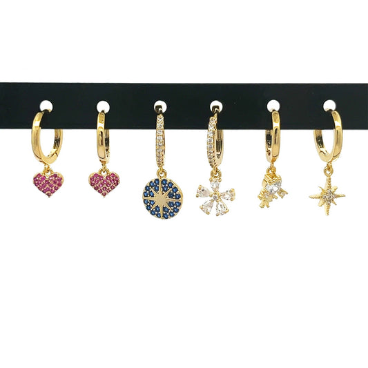 Set 6 Orecchini Miscelanea – Mix Cerchio e Perno