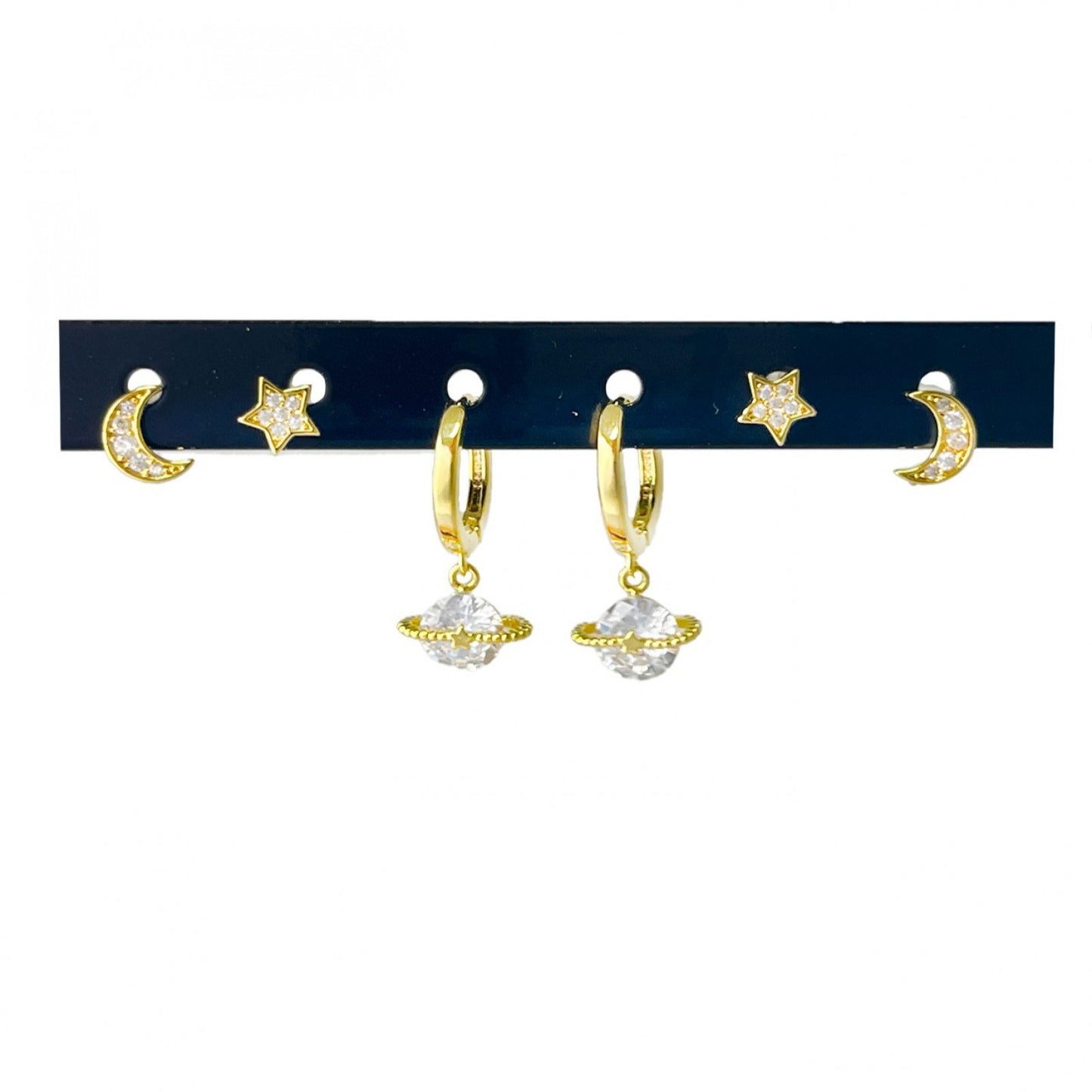 Set 3 Orecchini Stelle e Pianeti – Mix Cerchio e Perno