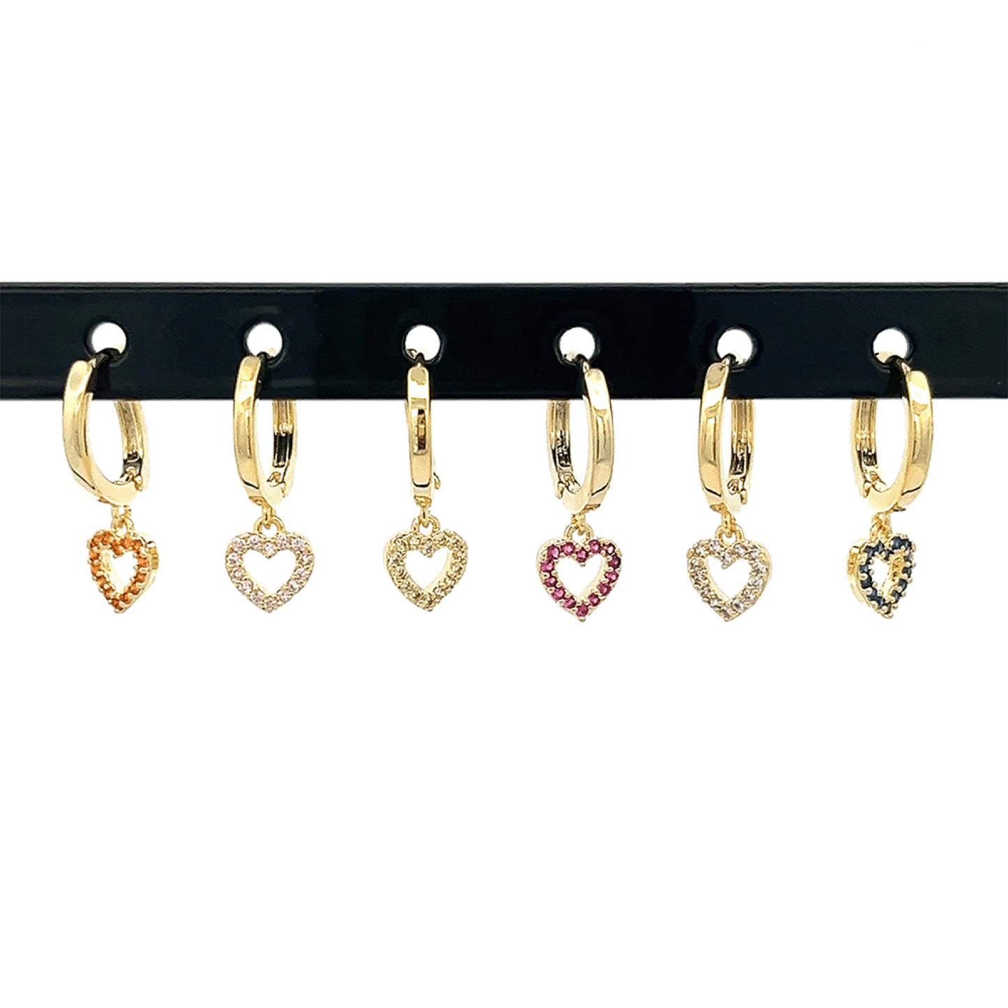 Set 6 Orecchini Cuoricini – Mix Cerchio e Perno