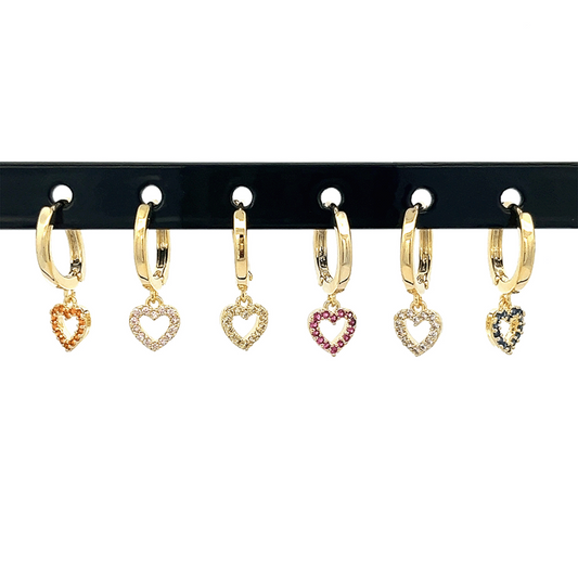Set 6 Orecchini Cuoricini – Mix Cerchio e Perno
