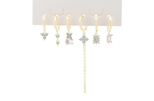 Set 6 Orecchini Fantasilandia – Mix Diverso con Zirconi