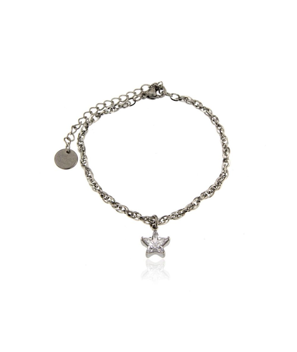Bracciale Catena Stella Zircone - Acciaio Inox