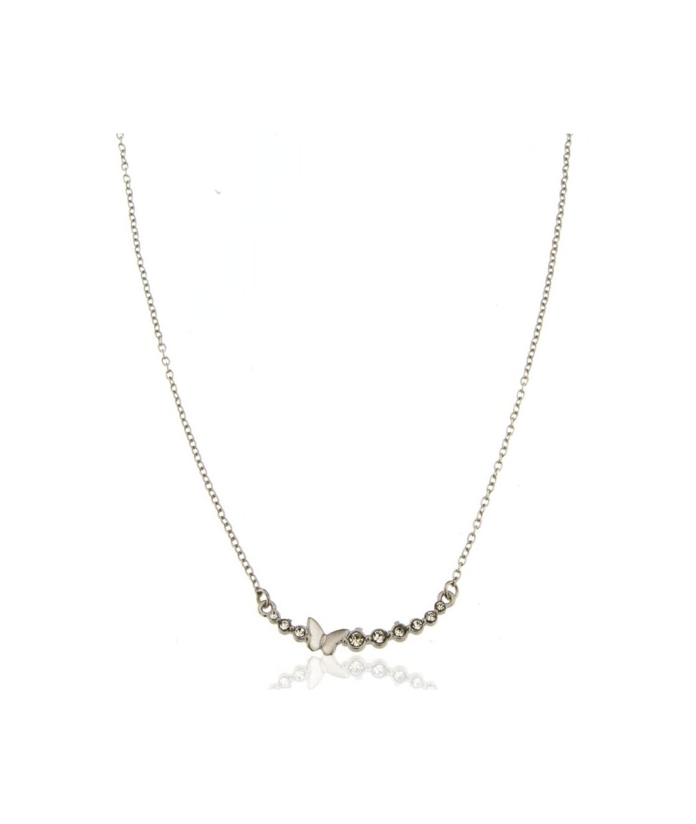 Farfalla e Strass – Collana in Acciaio Inox Handmade