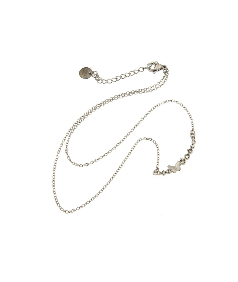 Farfalla e Strass – Collana in Acciaio Inox Handmade