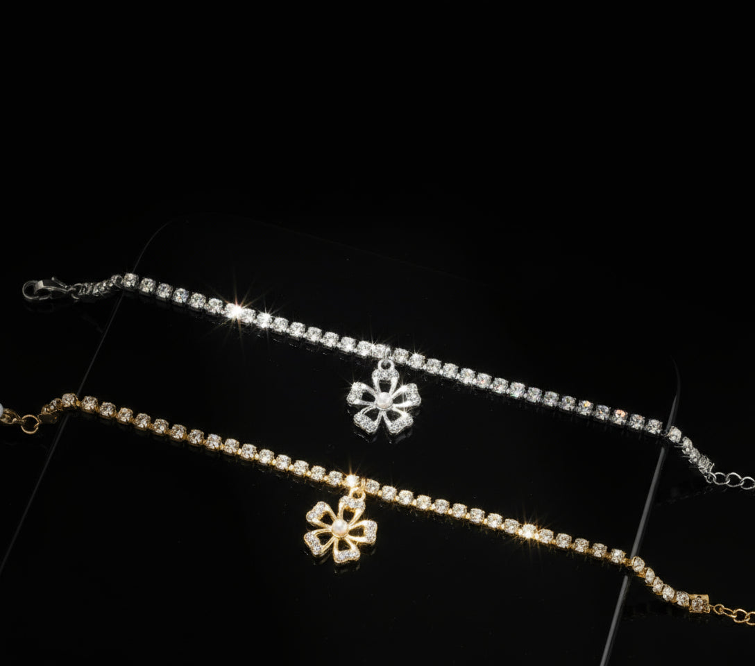 Bracciale Tennis ciondolo fiore