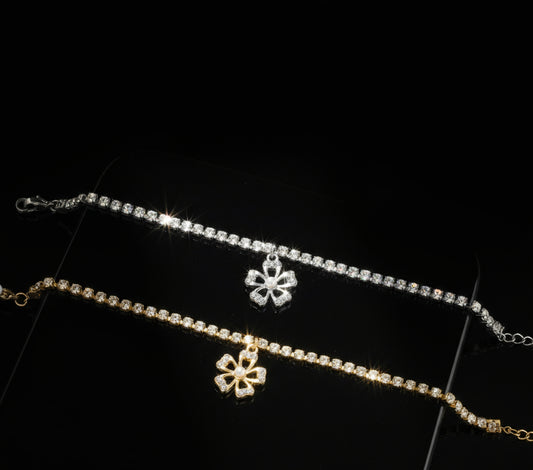 Bracciale Tennis ciondolo fiore