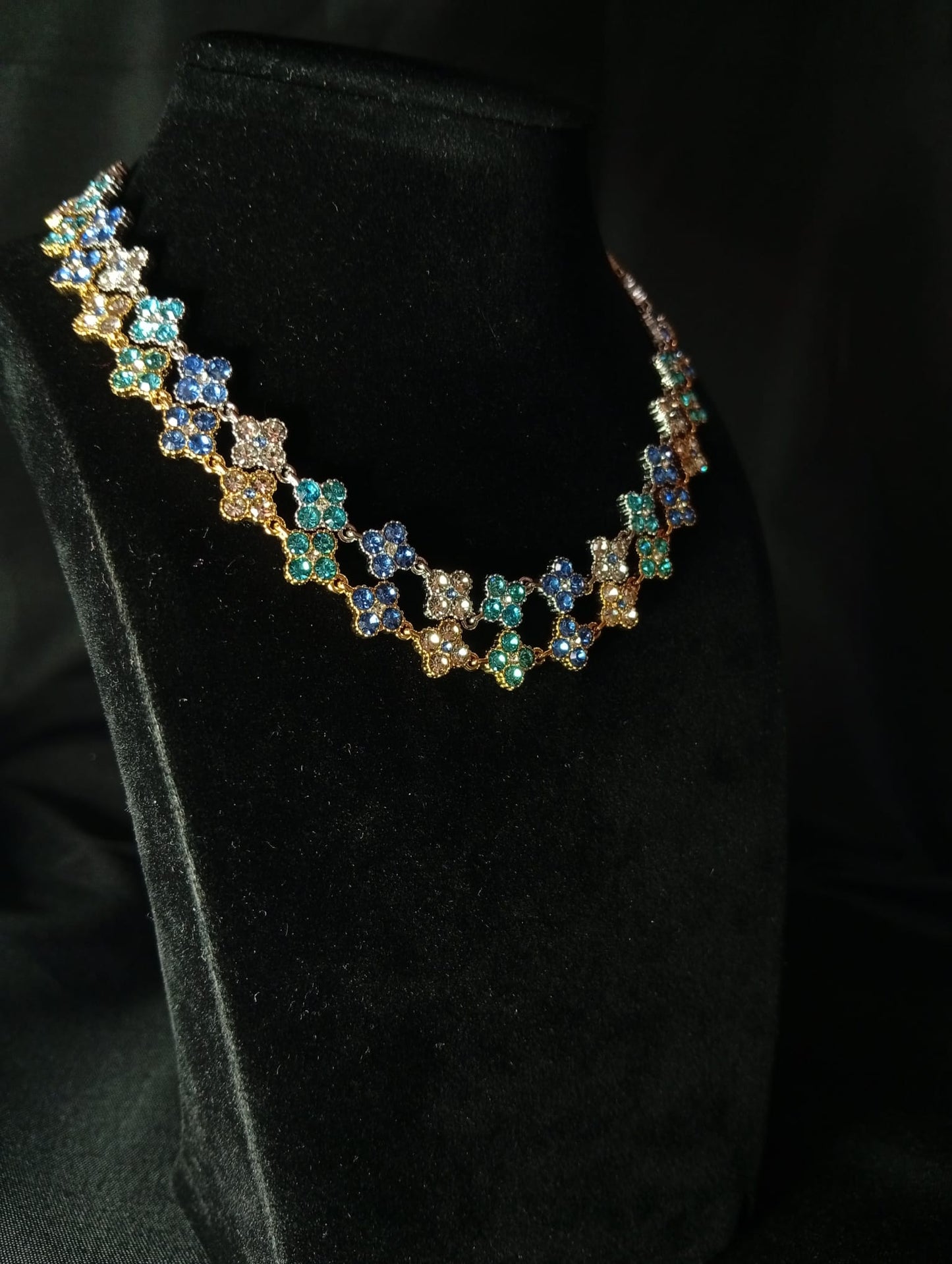 Collana Lumos ♥ Bijoux con Cristalli Multicolor a Quadrifoglio