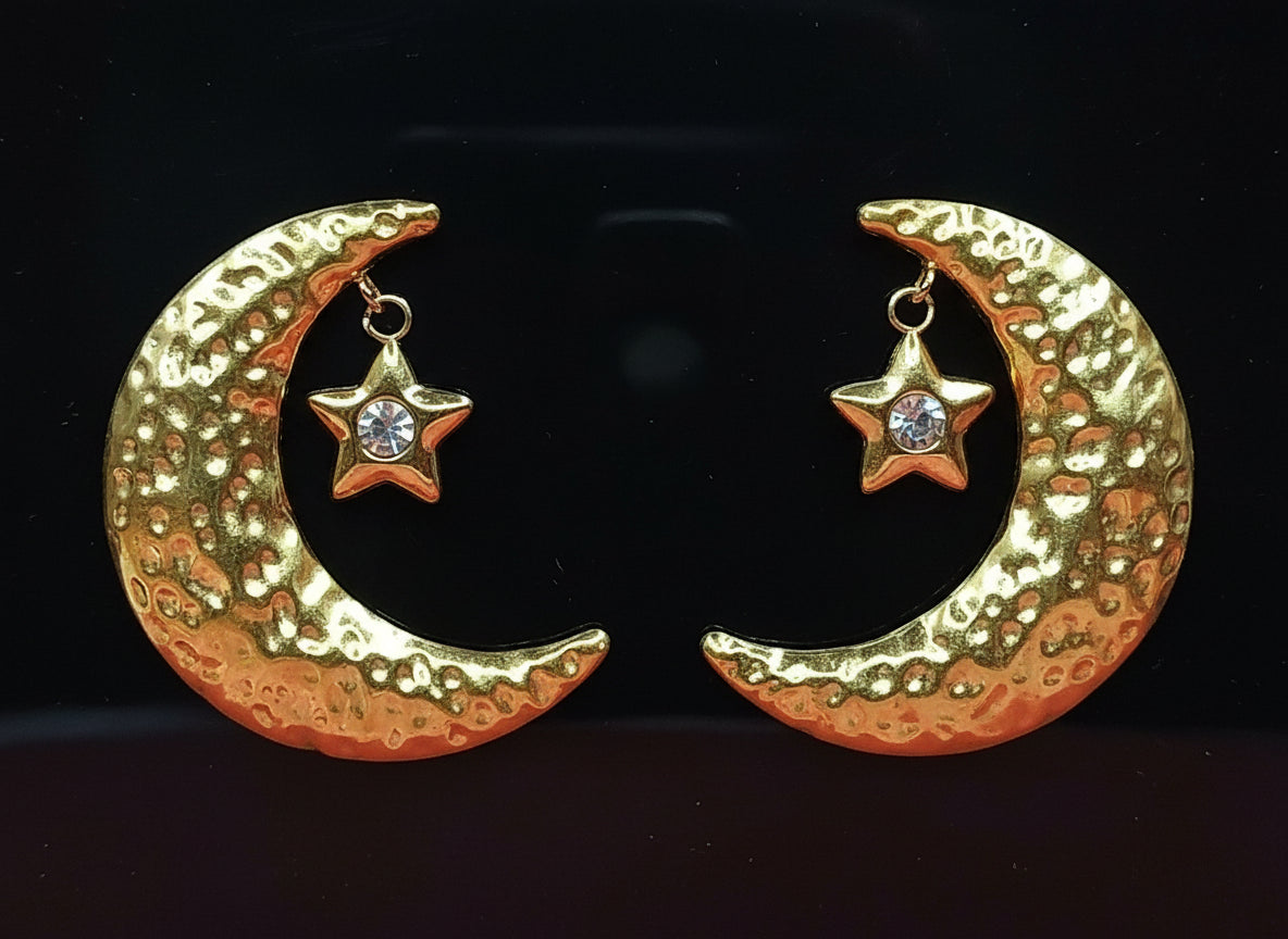 Orecchini Riflessi Lunari 🖤 Pendenti con Strass Acciaio 316L