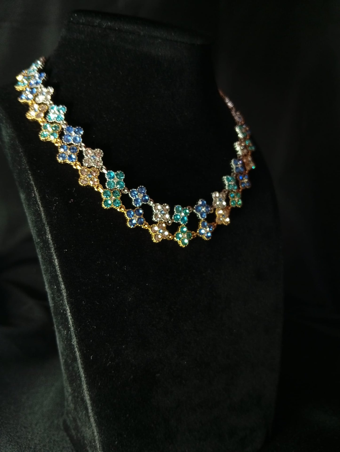 Collana Lumos ♥ Bijoux con Cristalli Multicolor a Quadrifoglio