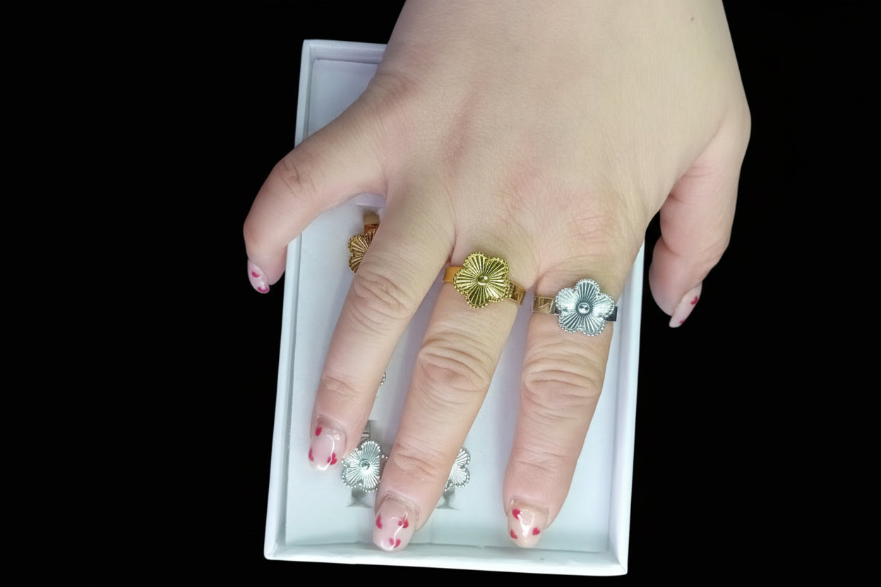 Anello Fiore Vintage - Acciaio 304
