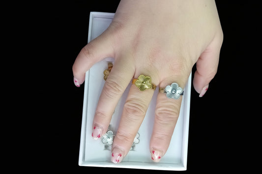 Anello Fiore Vintage - Acciaio 304