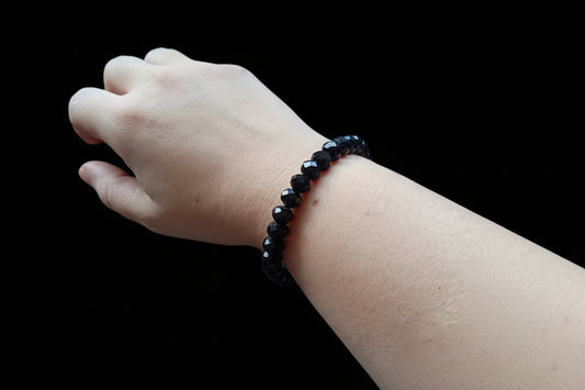 Bracciale Elastico Perle Sfaccettate - Effetto Brillante