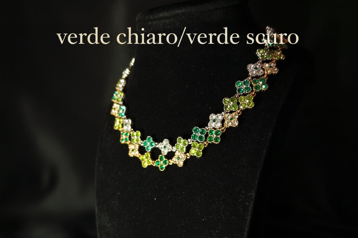 Collana Lumos ♥ Bijoux con Cristalli Multicolor a Quadrifoglio