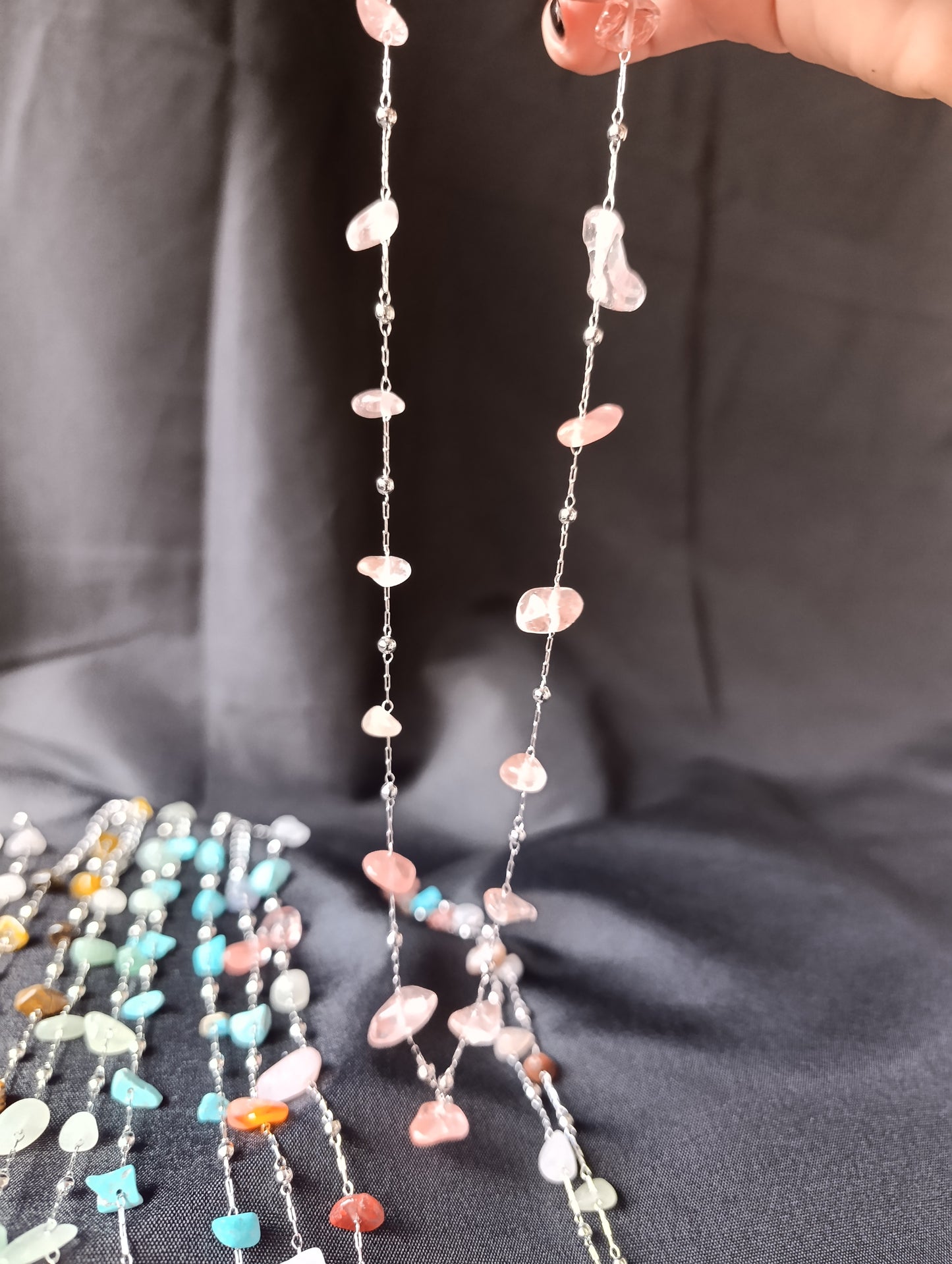 Omaggio 🖤 Collana Arcobaleno Pietre multicolor 40 cm