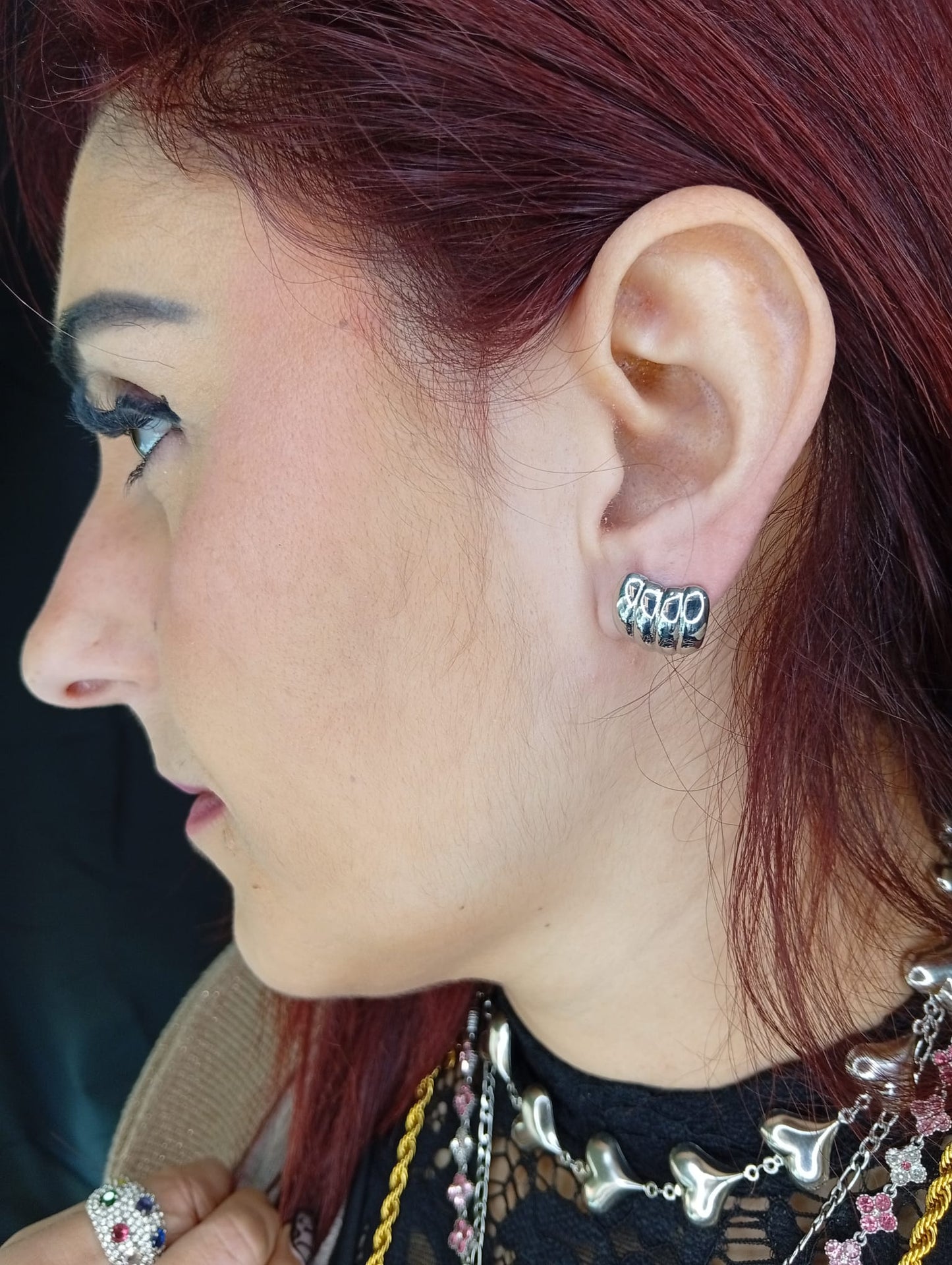 Orecchini Mini Dome Rigati