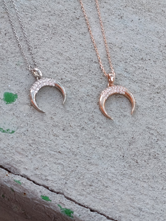 Collana Miss Luna Storta 🖤 Bijoux con Luna e Strass in Ottone