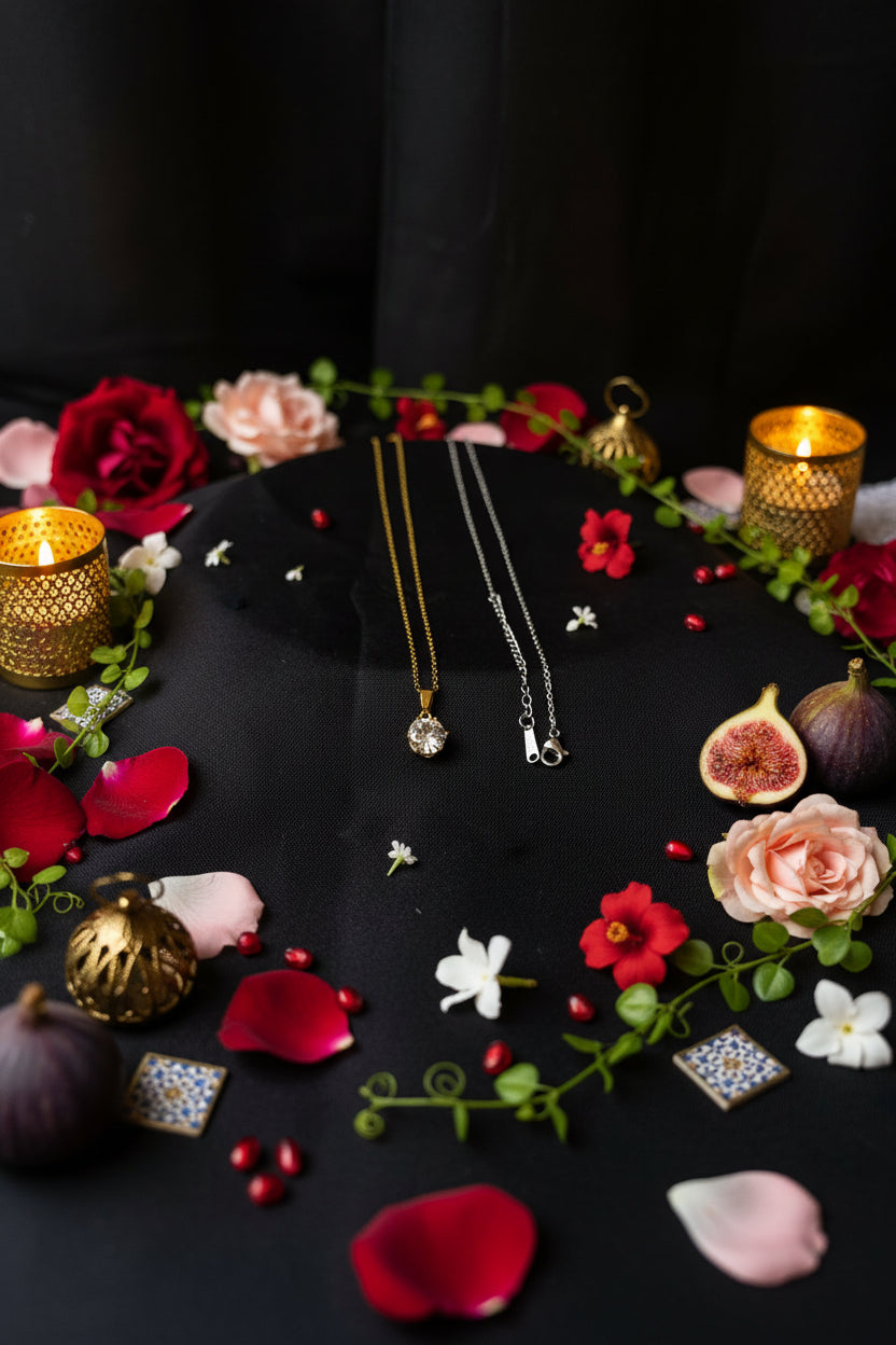 Collana Punto Luce 🖤 Catena Regolabile Oro e Argento