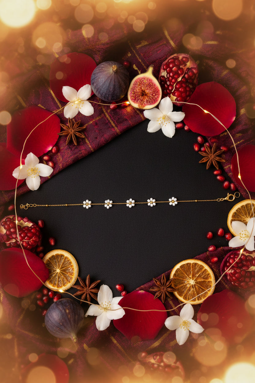 Cavigliera con Margherite in Acciaio Inossidabile 🖤 Bijoux Estivo