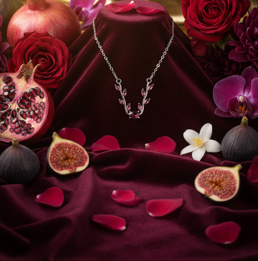 Collana edera velenosa 🖤 bijoux con cristalli a foglia