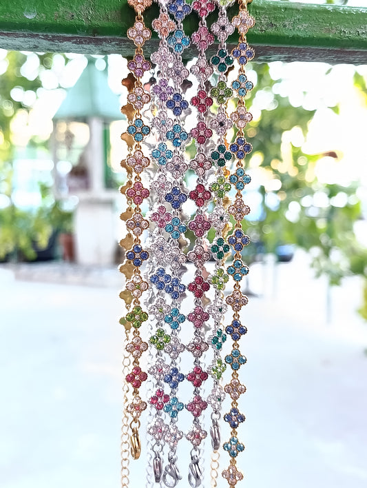 Collana Lumos ♥ Bijoux con Cristalli Multicolor a Quadrifoglio