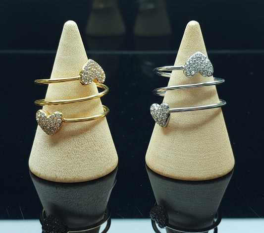 Anello Luccica d'Amore 🖤 con Strass Regolabile in Acciaio Inossidabile