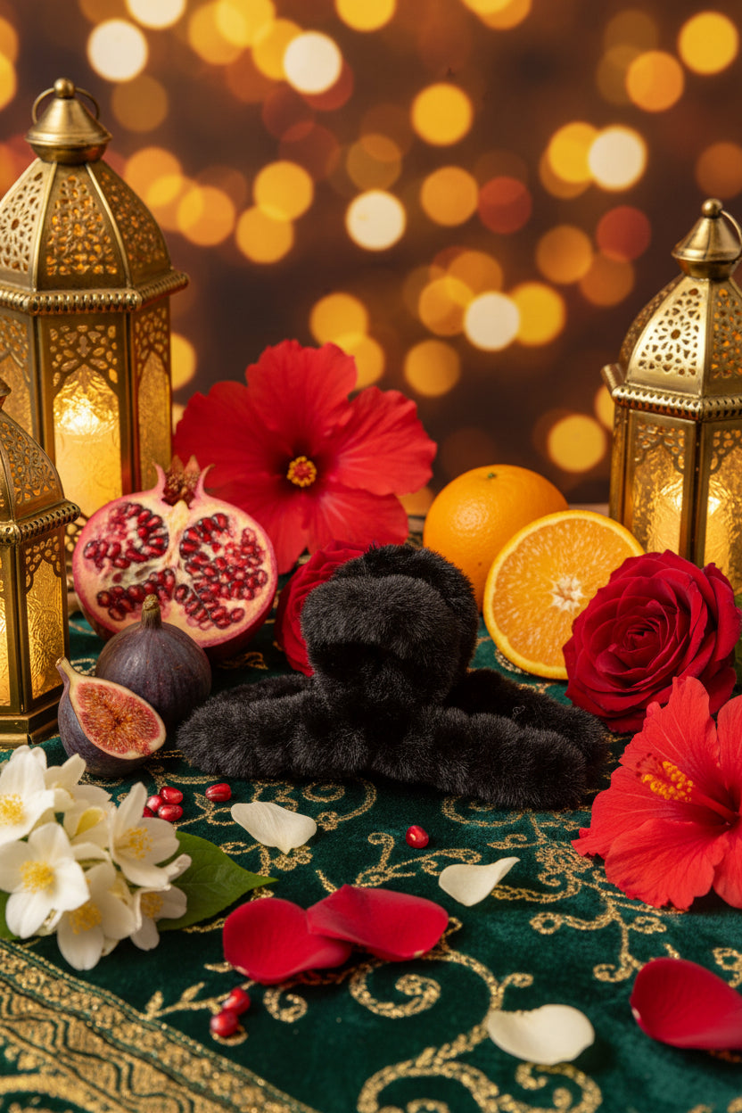 Molletta Capelli con Peluche 🖤 Accessorio Capelli Fiori Frutti e Magia Araba