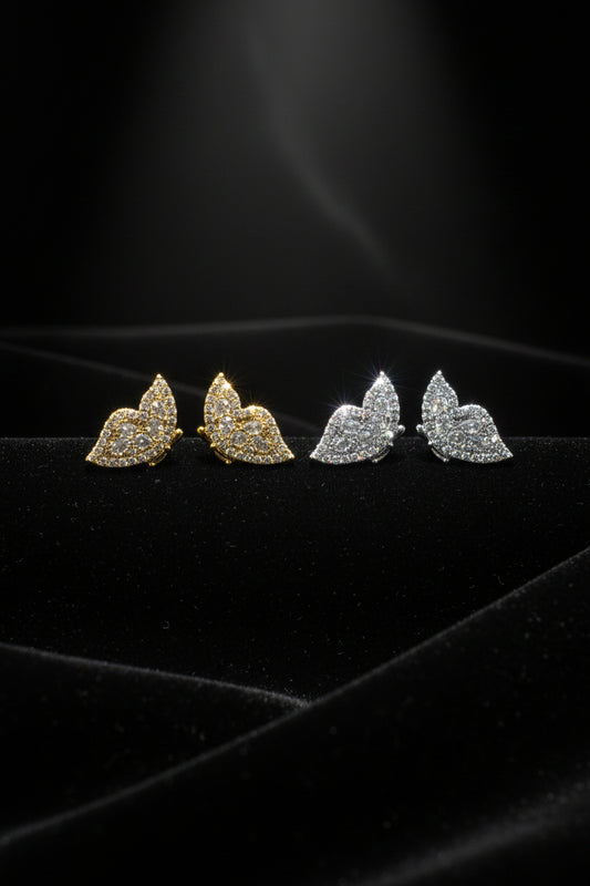 Orecchini Effimera 🖤 Farfalla con Strass Argento e Oro