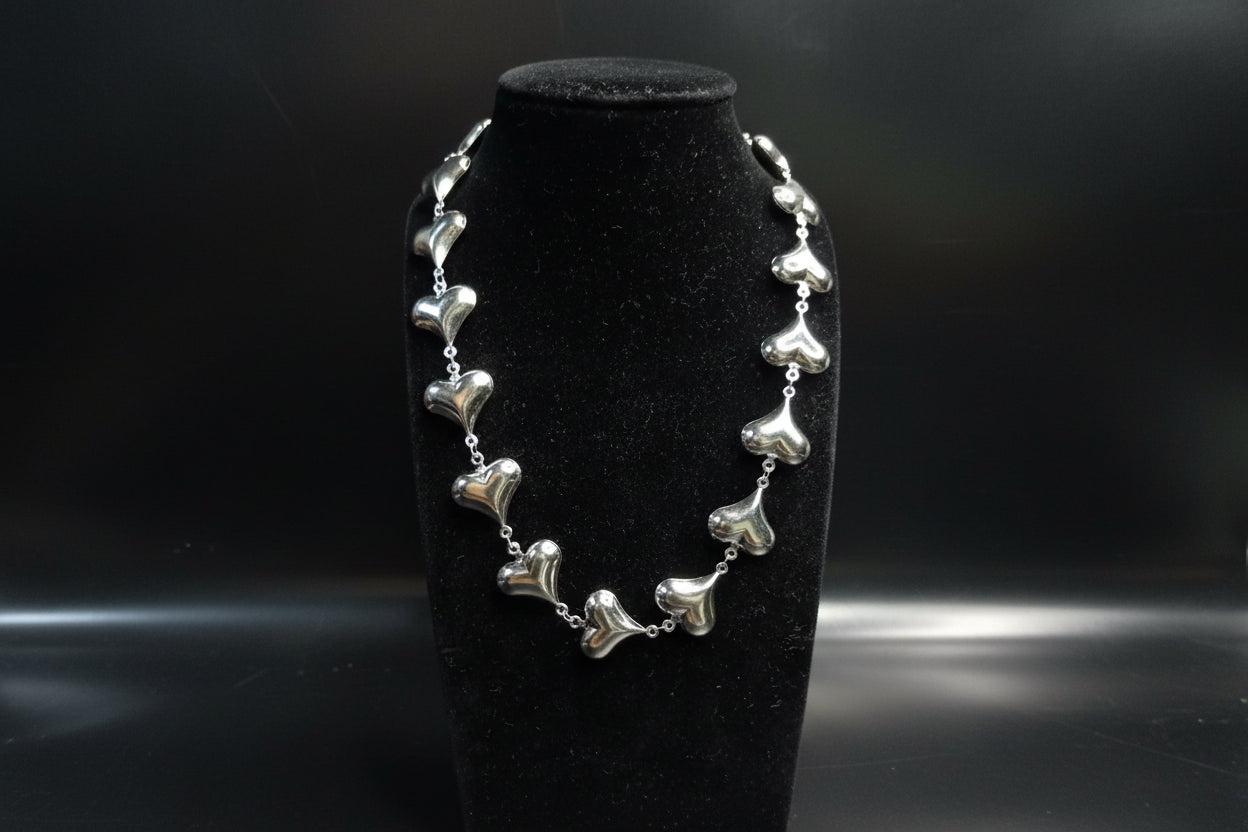 Girocollo Sonaglio Mille Cuori ♥ Bijoux in Acciaio con Cuori 3D