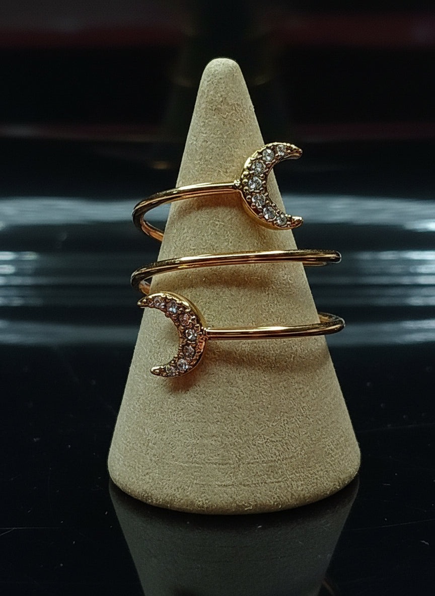 Anello Sogna 🖤 con Strass Regolabile in Acciaio Inossidabile