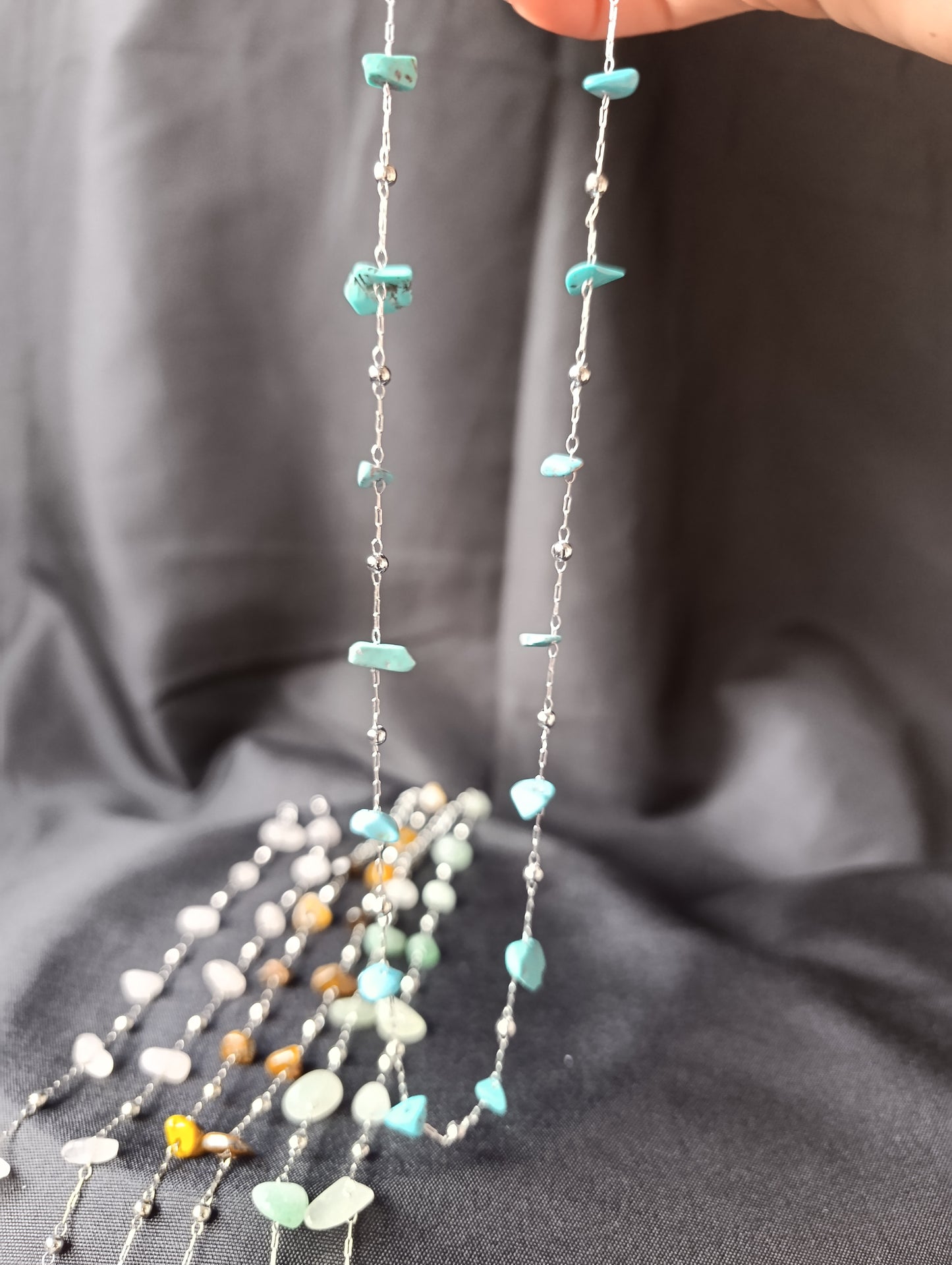 Omaggio 🖤 Collana Arcobaleno Pietre multicolor 40 cm