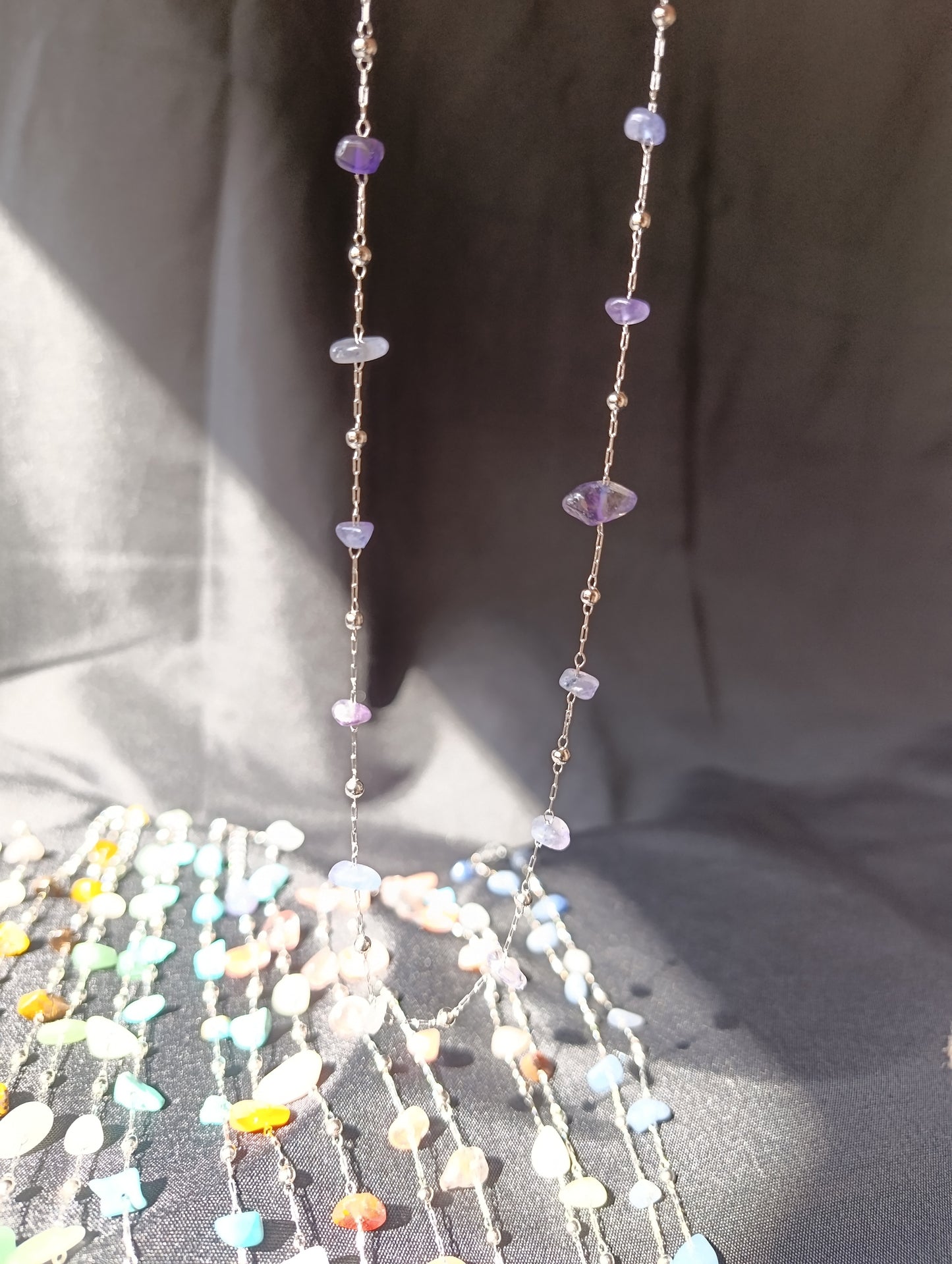 Omaggio 🖤 Collana Arcobaleno Pietre multicolor 40 cm