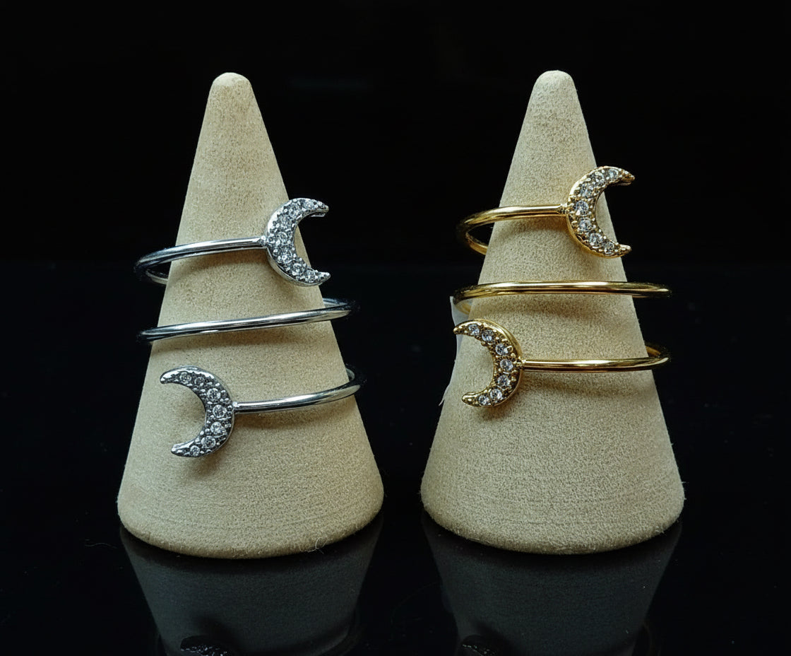 Anello Sogna 🖤 con Strass Regolabile in Acciaio Inossidabile
