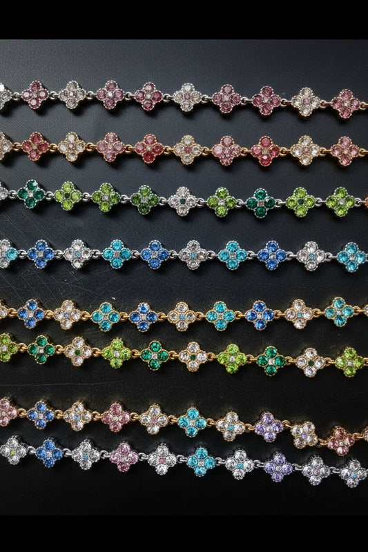 Bracciale Lumos - Acciaio Inossidabile 316L con Cristalli Colorati