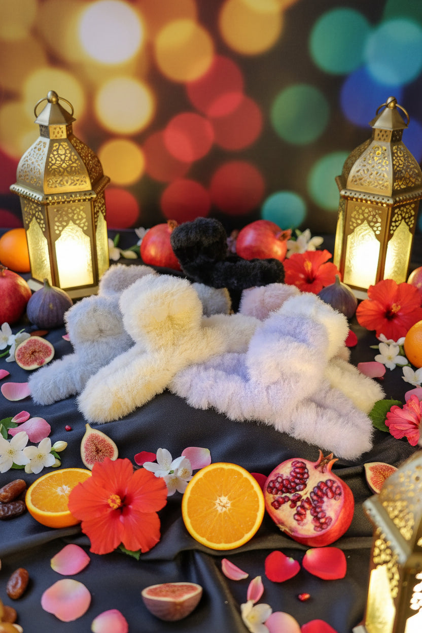 Molletta Capelli con Peluche 🖤 Accessorio Capelli Fiori Frutti e Magia Araba