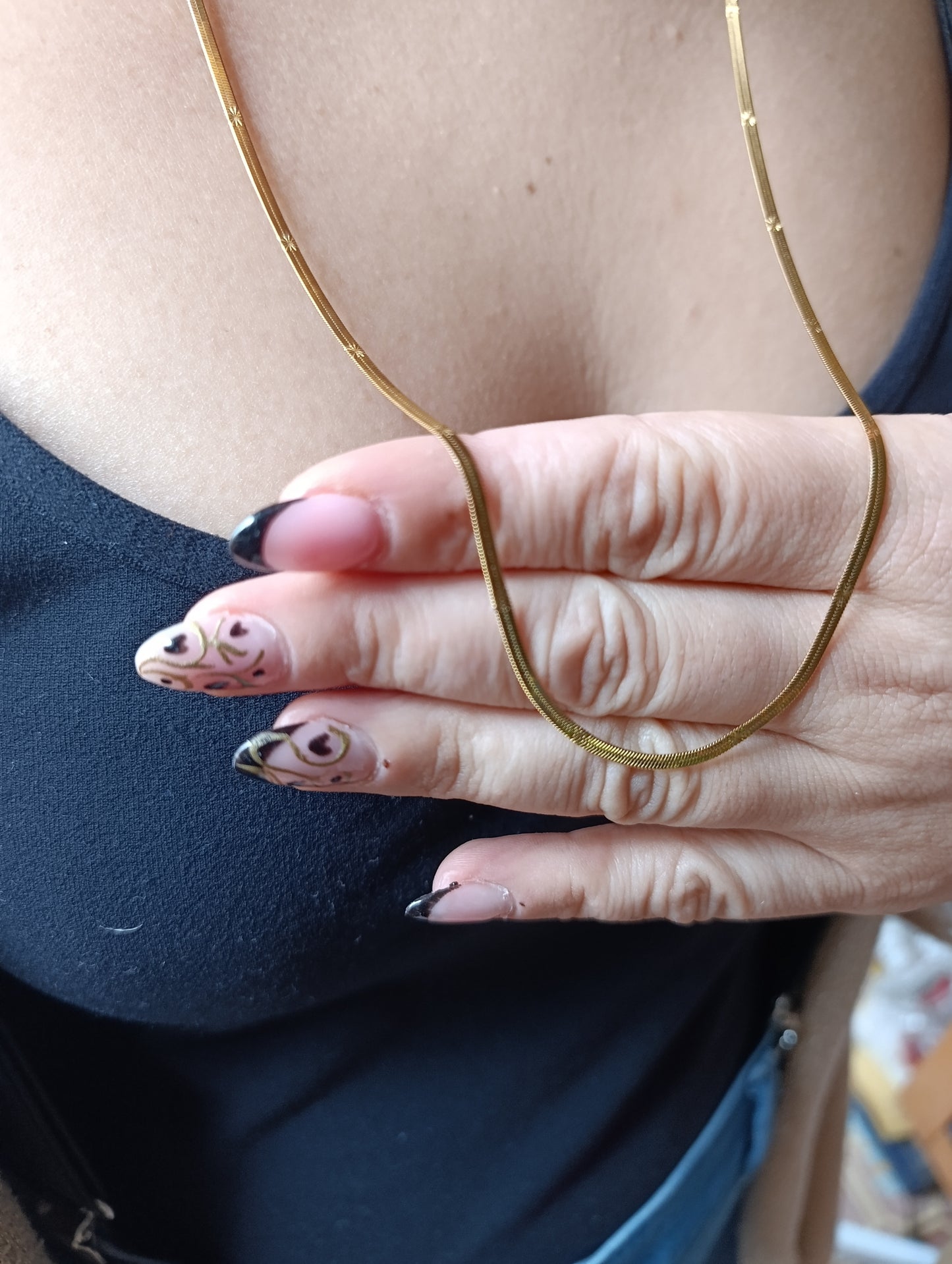 Collana Stella Cometa 🖤 Catena Snake Dorata con Stelle in Acciaio 316L