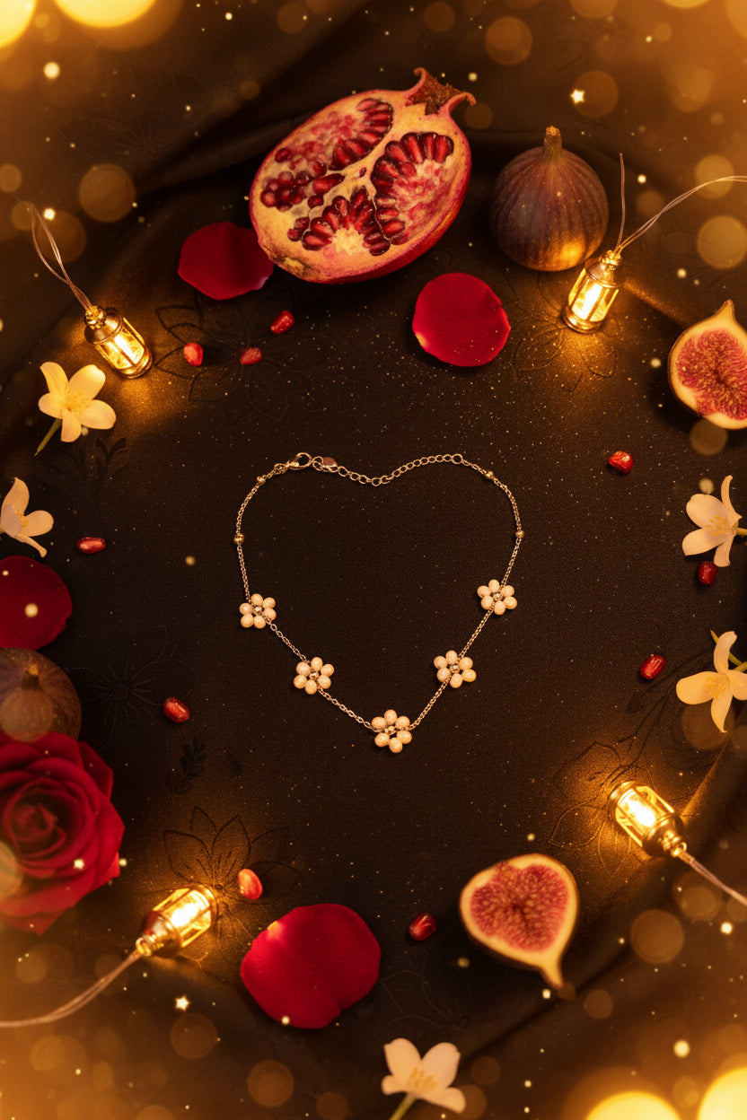 Cavigliera con Margherite in Acciaio Inossidabile 🖤 Bijoux Estivo