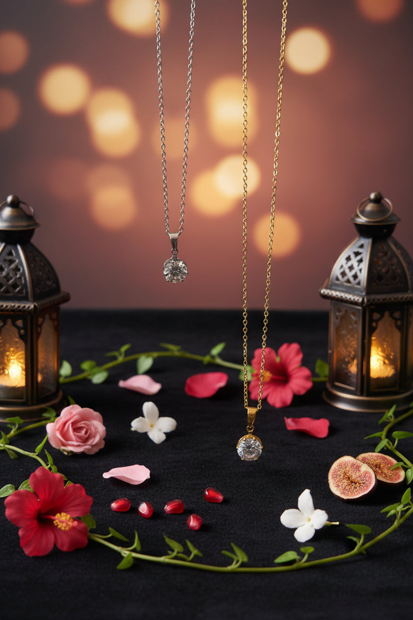 Collana Punto Luce 🖤 Catena Regolabile Oro e Argento
