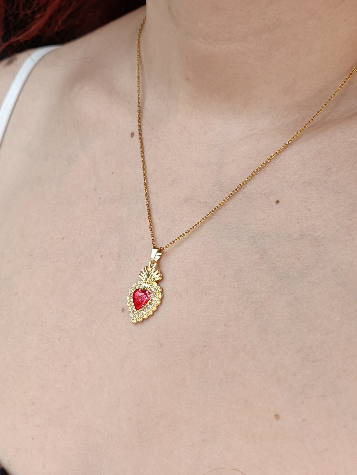 Collana Palpito d'Amore 🖤 Cuore Sacro in Acciaio Inossidabile 316L